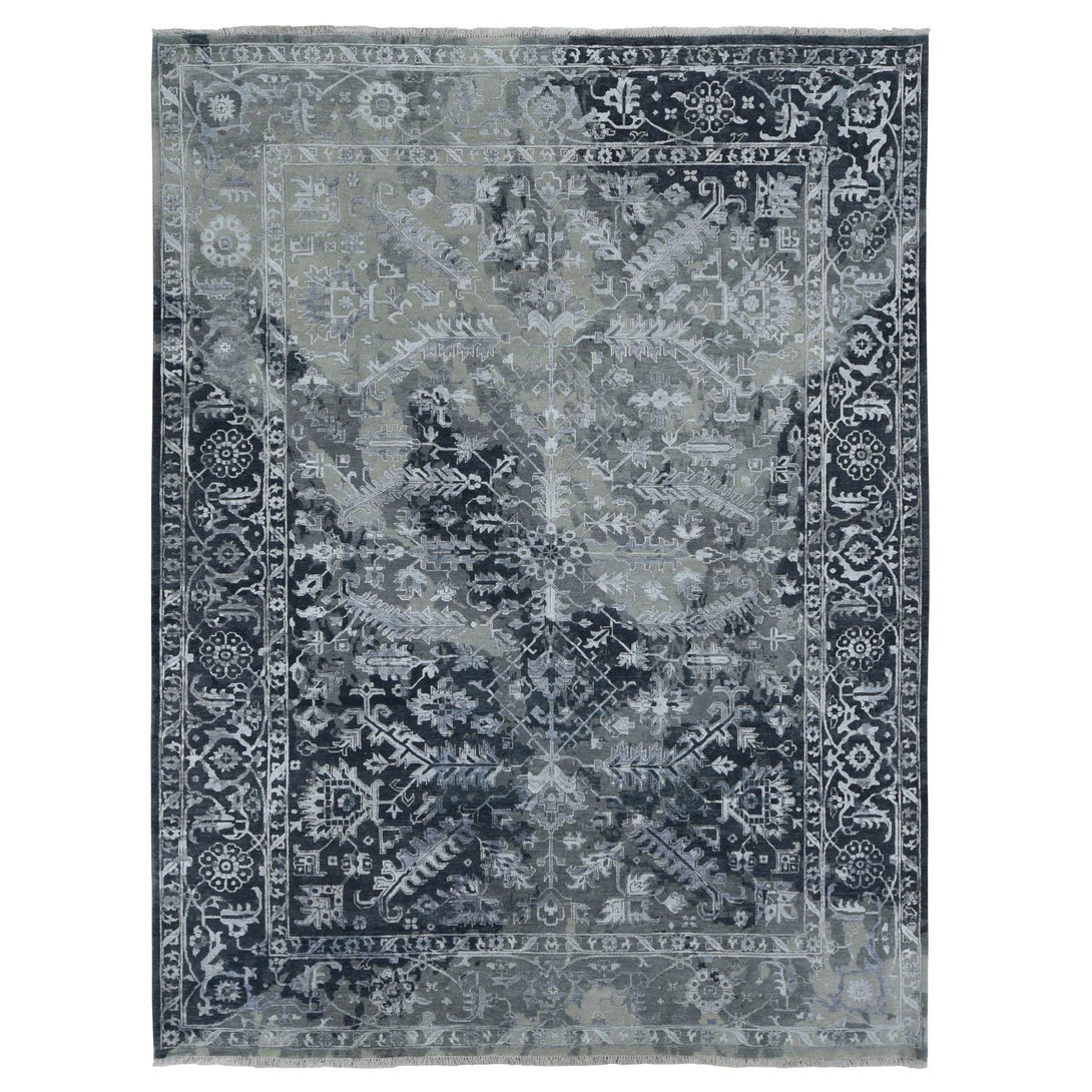 Handmade Transitional Modern Area Rug > Design# CCSR87088 > Size: 9'-0" x 12'-0"