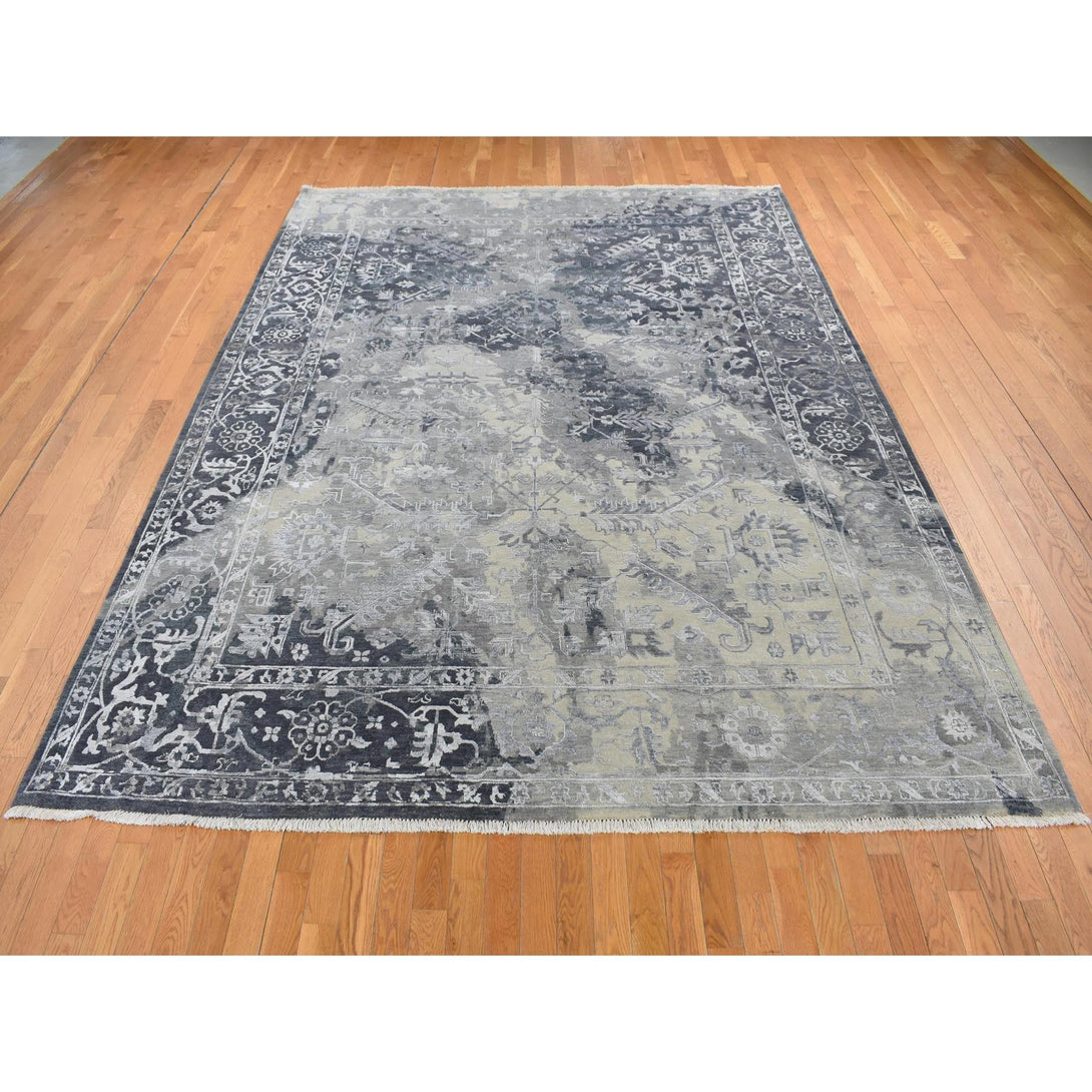 Handmade Transitional Modern Area Rug > Design# CCSR87088 > Size: 9'-0" x 12'-0"