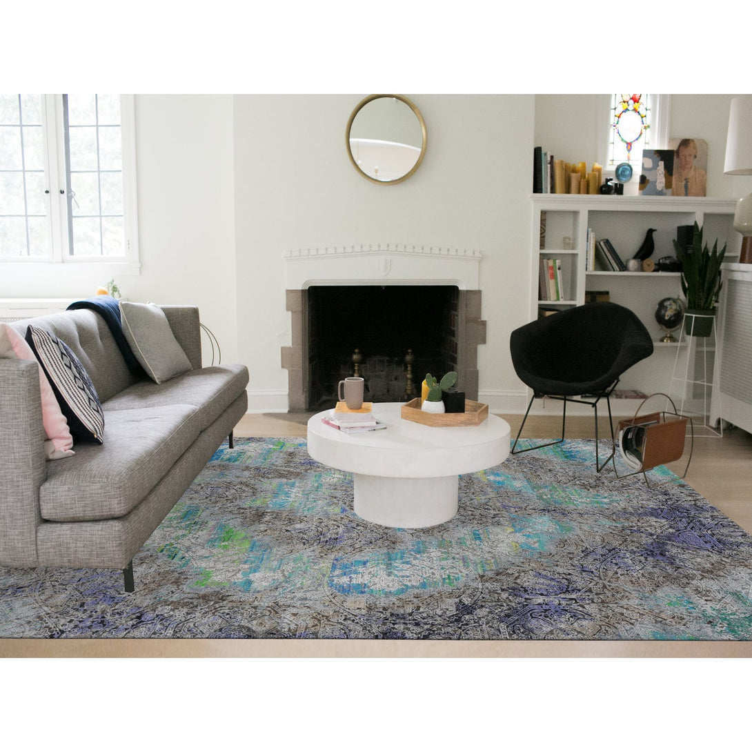 Handmade Modern and Contemporary Area Rug > Design# CCSR87097 > Size: 8'-9" x 11'-10"