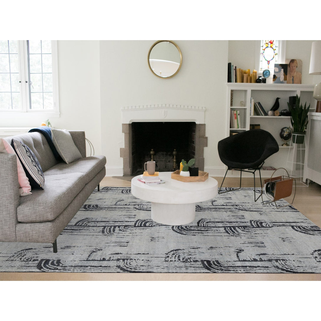 Handmade Modern and Contemporary Area Rug > Design# CCSR87117 > Size: 8'-9" x 12'-2"